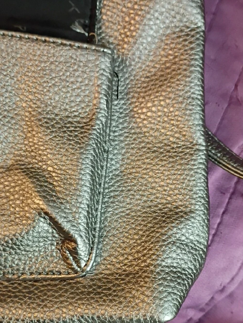 Tahari Metallic Silver Crossbody Bag